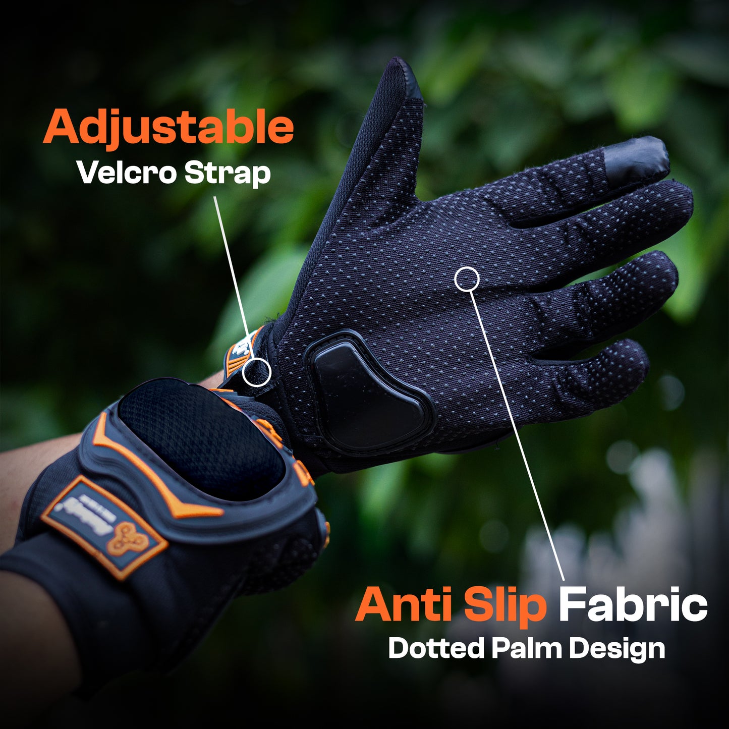 Autofy FANTOM Bike Riding Gloves (Orange & Black)