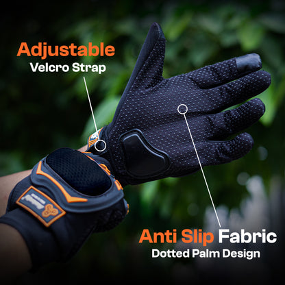 Autofy FANTOM Bike Riding Gloves (Orange & Black)