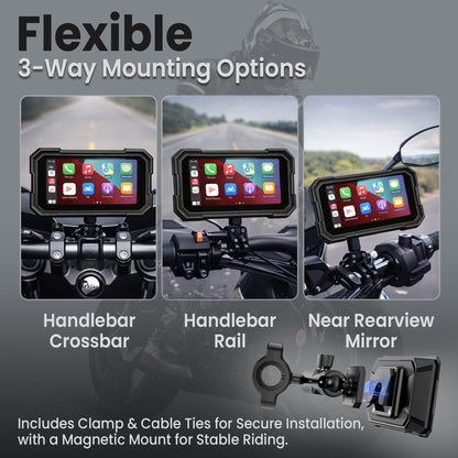Autofy Motoplay Waterproof 5’ Inch Bike Navigation Carplay Screen - New Quick Detatchable Design