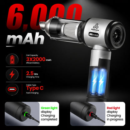 Autofy Bolt 5-in-1 Wireless Car Vacuum Cleaner & Tyre Inflator 18000Pa suction, 150 PSI inflator