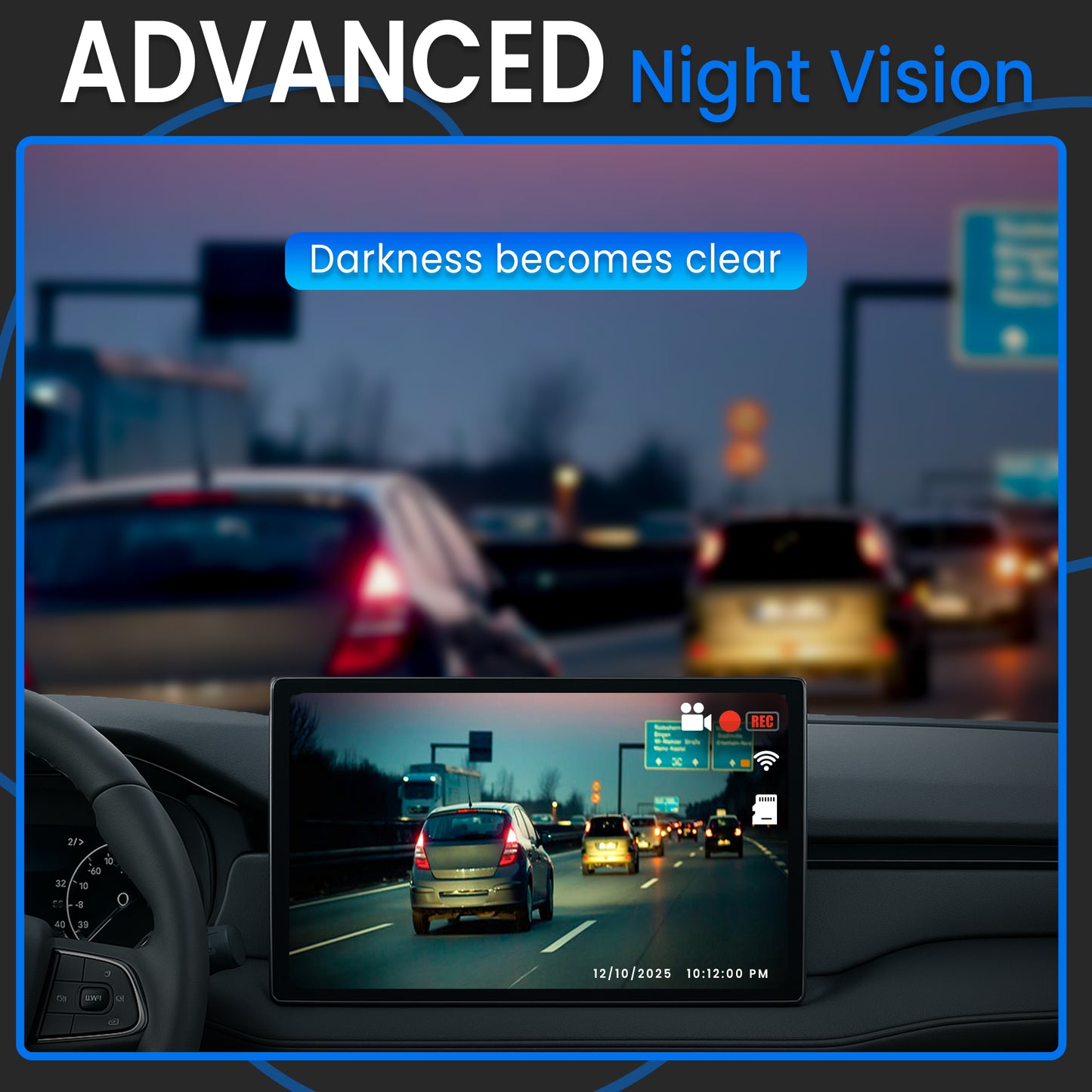 Autofy V12 Car Dash Camera 2K QHD (4MP) Plug & Play with USB & Type-C Fitting & Free Acc Wiring Kit