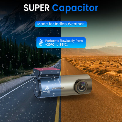 Autofy V30 Car Dash Camera 1080p HD (Front 2MP) with Plug & Play USB & Type-C Fitting