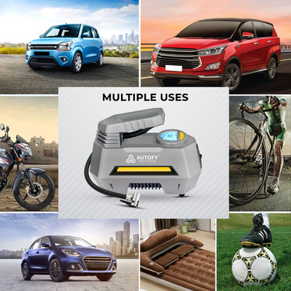 Autofy AIR+ 150PSi Car Tyre Inflator Pump (Digital & Analog Hybrid Display)