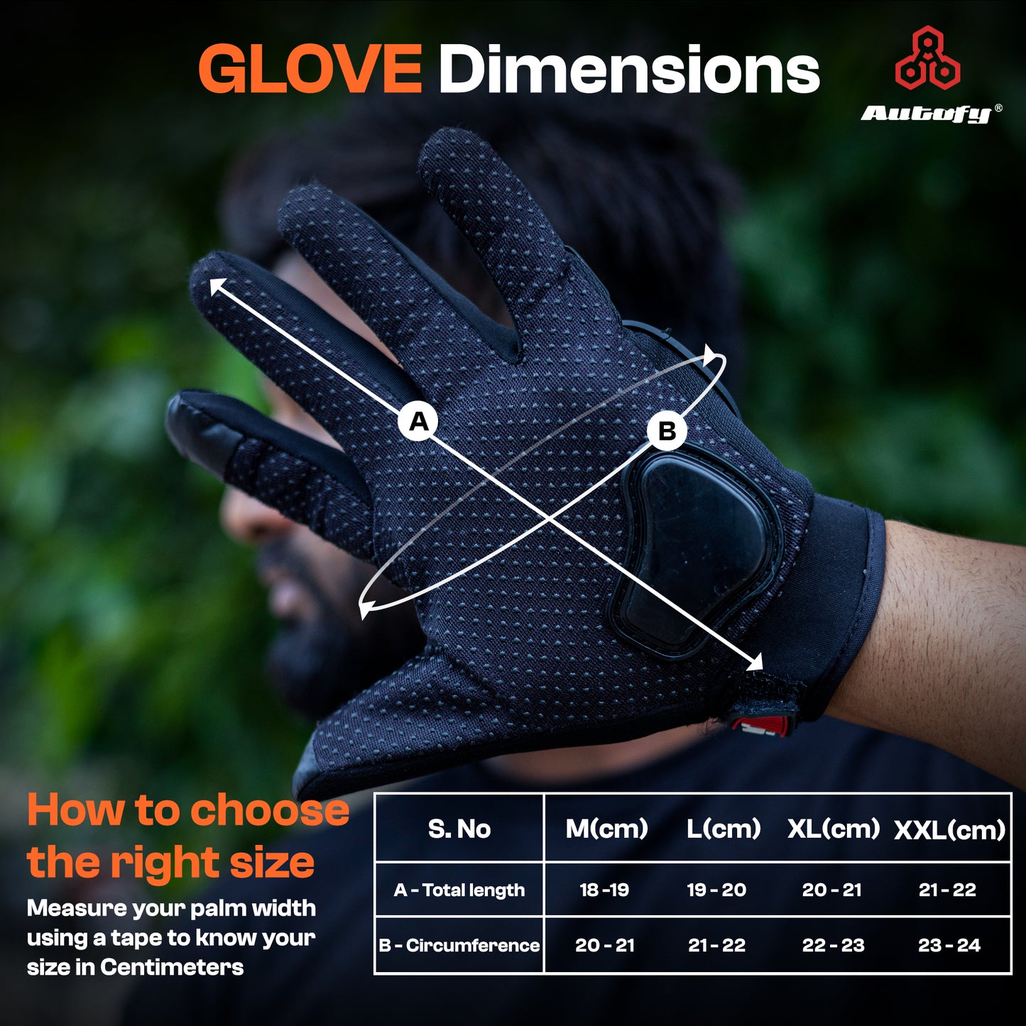 Autofy FANTOM Bike Riding Gloves (Orange & Black)