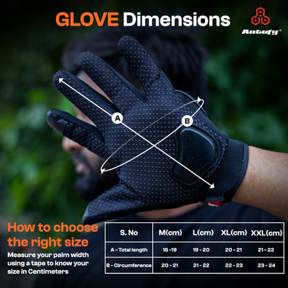Autofy FANTOM Bike Riding Gloves (Orange & Black)