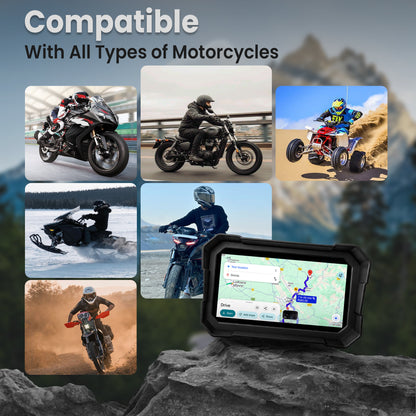 Autofy Motoplay Waterproof 5’ Inch Bike Navigation Carplay Screen - New Quick Detatchable Design