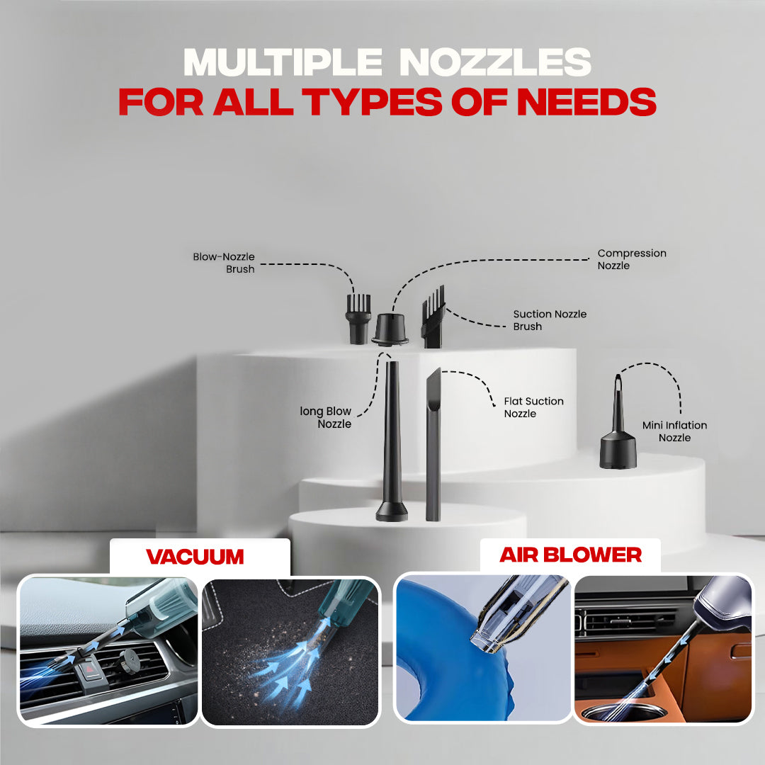 Autofy Storm 2 Powerful & Fully Wireless Car Vacuum Cleaner Air Blower - 12000PA 2.5X More Suction Power