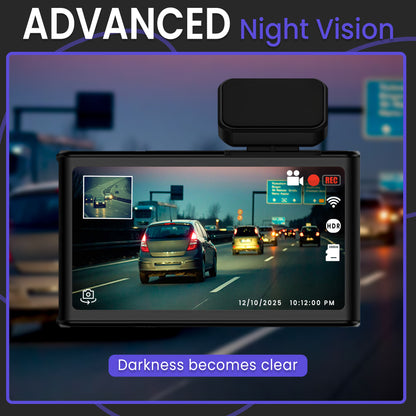 Autofy V50 Car Dash Camera 4K Ultra HD (8MP) Front 2K QHD (4MP) Rear STARVIS 2 IMX415 Sensor & Built-in GPS