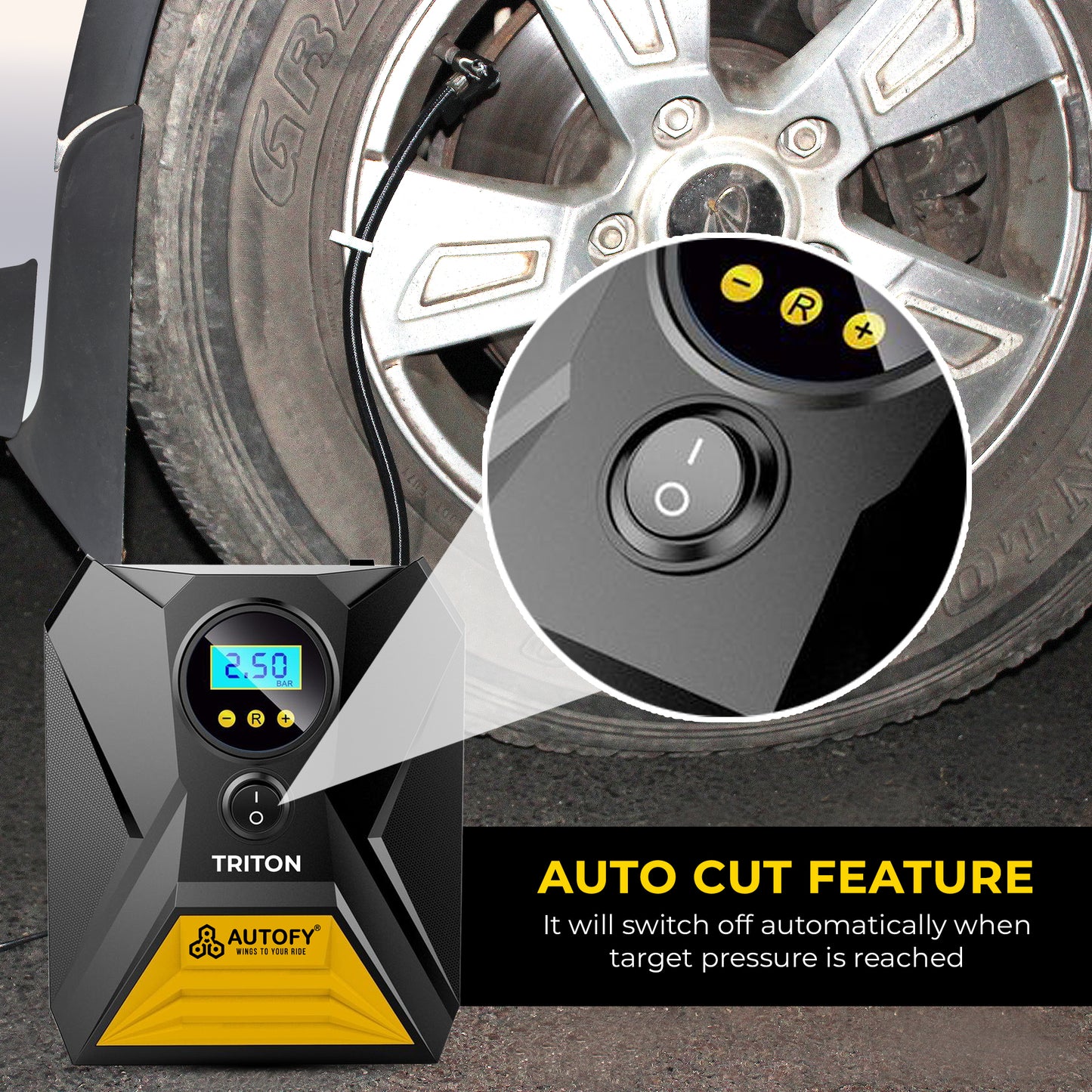 Autofy TRITON Tyre Inflator with AUTO Cut 150PSi