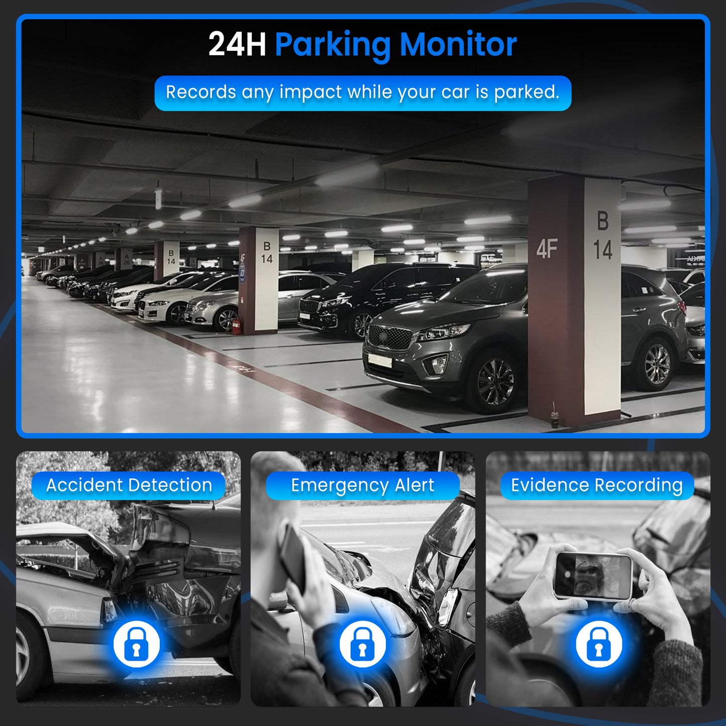 Autofy V12 Car Dash Camera 2K QHD (4MP) Plug & Play with USB & Type-C Fitting & Free Acc Wiring Kit