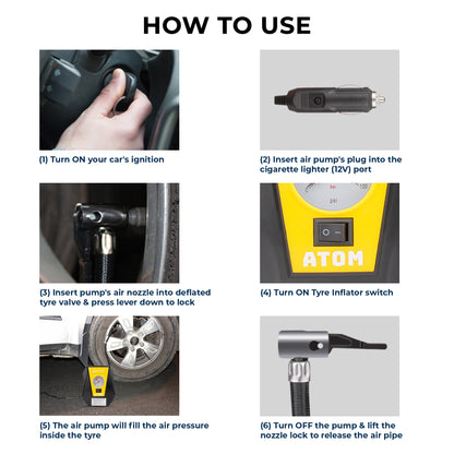 Autofy Atom Car Tyre Inflator 100PSi