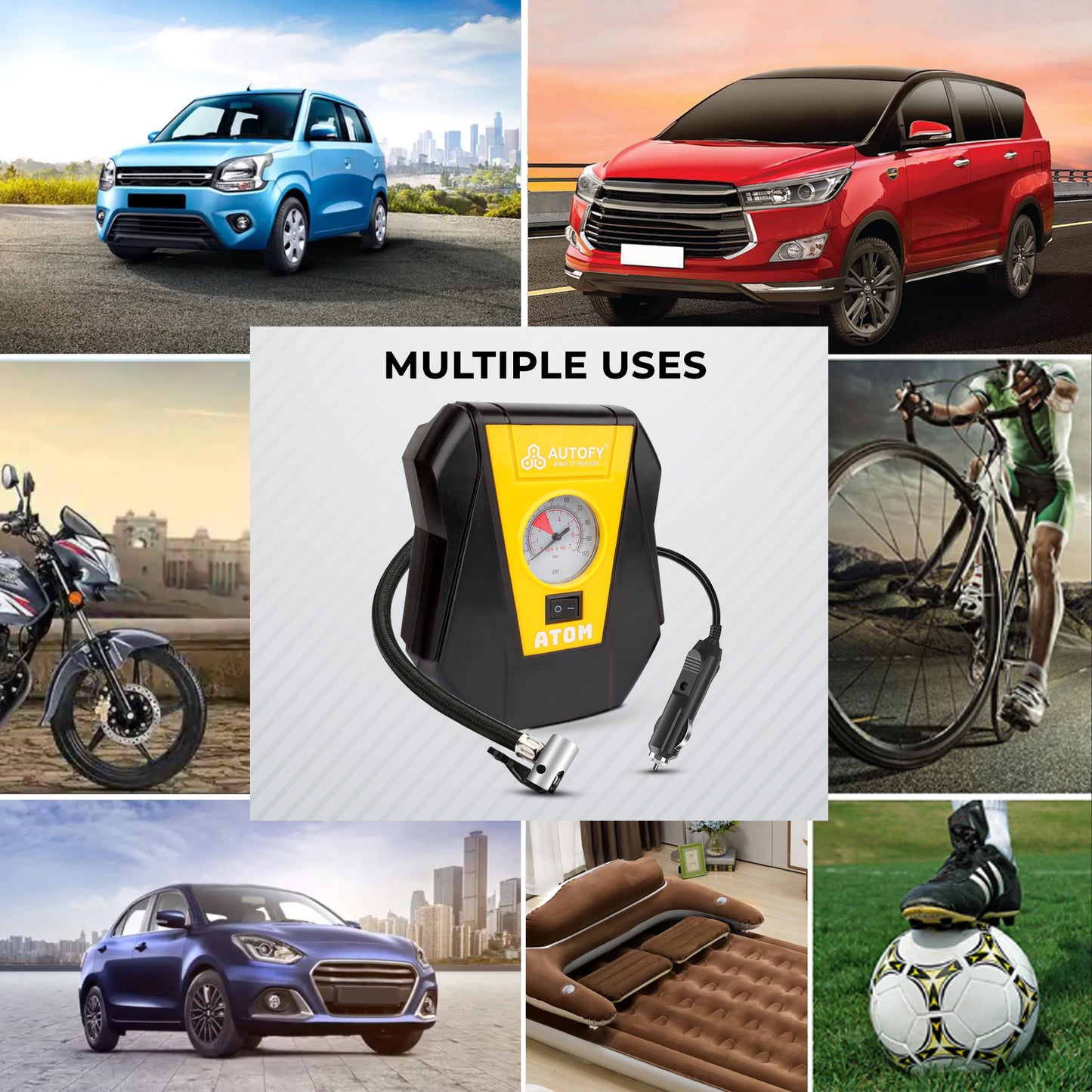 Autofy Atom Car Tyre Inflator 100PSi