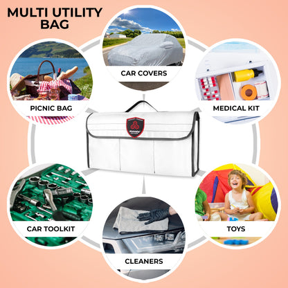 Autofy SPAZE-4 Car Trunk Organizer [Large; White]