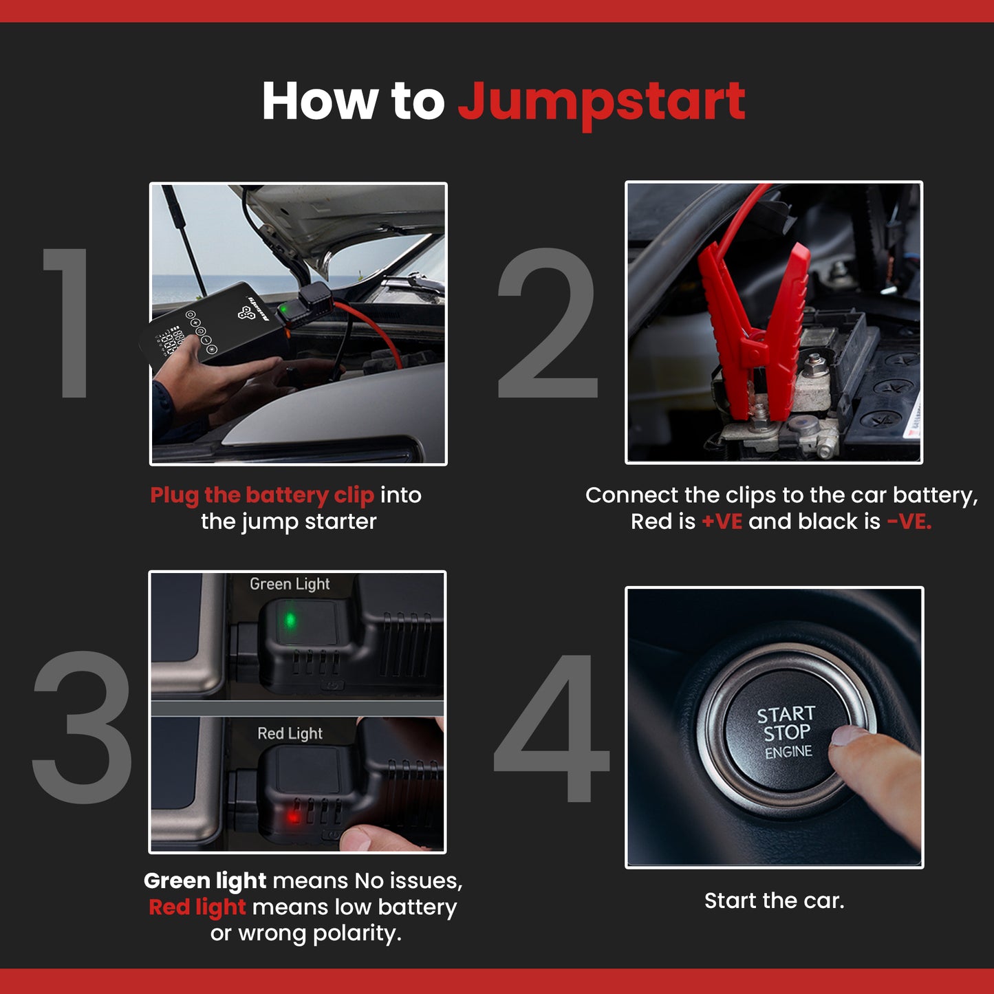 Autofy VoltX Car Jump Starter & Car Tyre Inflator Pump 150PSi - for All Cars Sedan SUV Hatchback