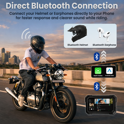 Autofy Motoplay Waterproof 5’ Inch Bike Navigation Carplay Screen - New Quick Detatchable Design