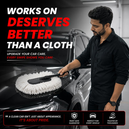 Autofy Car Duster for Car & Bike Wax-Infused Microfiber Fibers Scratch-Free, Anti-Static Dust Removal  One-Swipe Clean for SUV, Sedan, Hatchback Reusable & Washable Ergonomic Handle