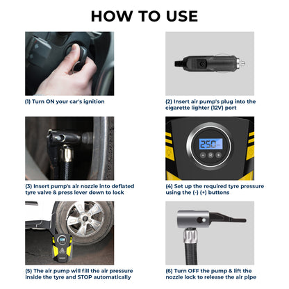 Autofy Sonic AUTO Cut Digital Car Tyre Inflator 150PSi
