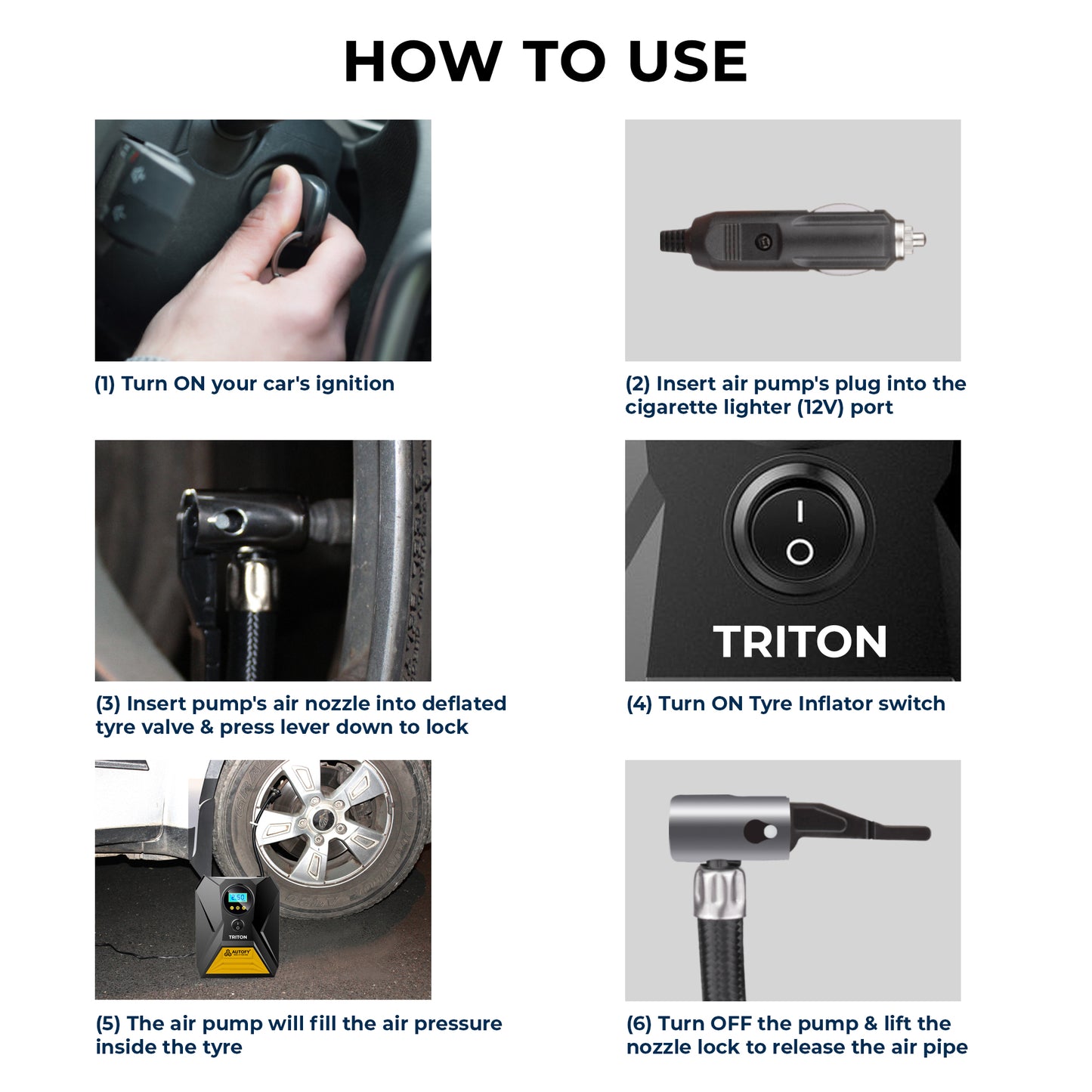 Autofy TRITON Tyre Inflator with AUTO Cut 150PSi