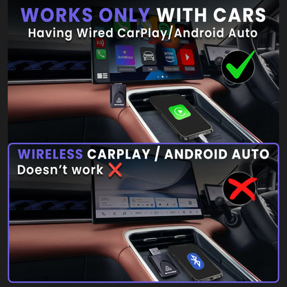 Autofy K1 Wireless Carplay Adapter & Android Auto with USB Type A & Type C Ports | Works Only With Cars having Wired Car play
