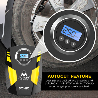 Autofy Sonic AUTO Cut Digital Car Tyre Inflator 150PSi