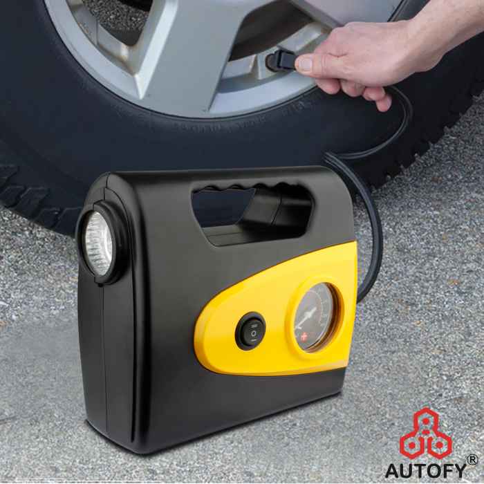 Autofy Universal 300 PSI Car Tyre Inflator Pump For Car Bike (Black &  Yellow) 