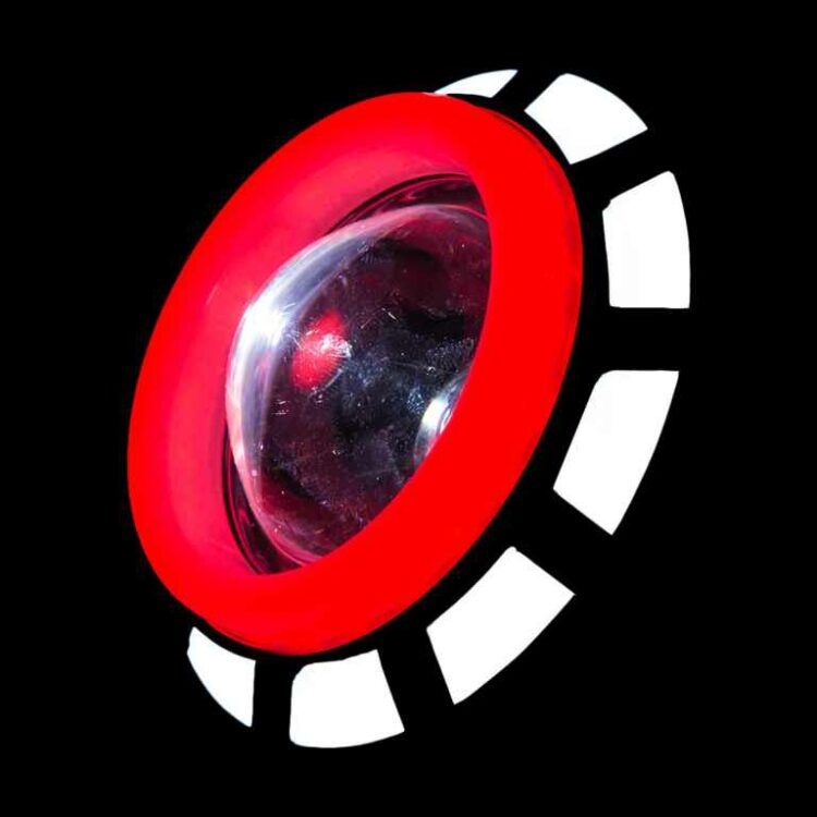 Autofy COB Projector & Dual Angel Ring LED Headlight For Bikes & Cars- Red  & White (Round) 