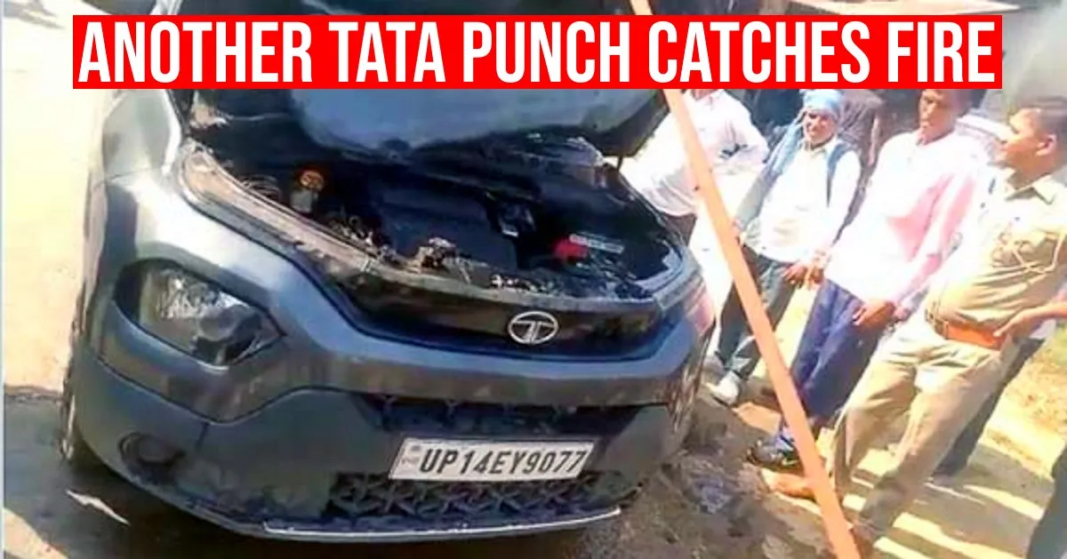 Watch: Tata Punch catches fire, Owner questions about 5 star safety standards